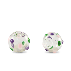 Handgeschilderde glaskralen 8mm Transparent-purple green