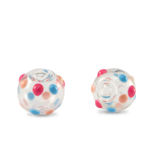 Handgeschilderde glaskralen 8mm Transparent-red blue