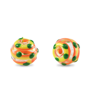 Handgeschilderde glaskralen 8mm Transparent-yellow orange