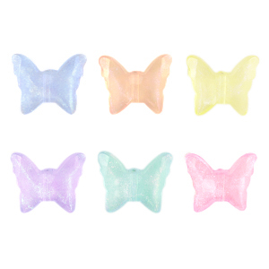 Kralen van acryl butterfly Multicolour transparant AB