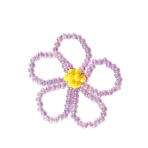 Hangers van facet flower Purple-yellow