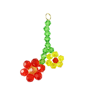 Hangers van facet flower Gold-red yellow