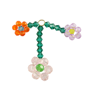Hangers van facet flower Gold-pink orange