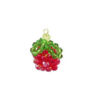 Hangers van facet raspberry Gold-red green