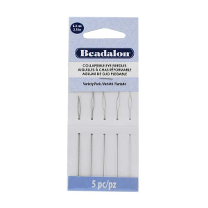 Beadalon flexibele rijgnaalden 6.3cm assorti Silver