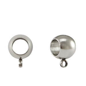 Benodigdheden van Stainless steel Roestvrij staal (RVS) kraal met oog 8x5mm Silver