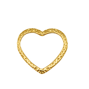Bedels van Stainless steel Roestvrij staal (RVS) heart Gold