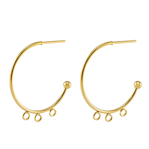 Oorbellen van Stainless steel Roestvrij staal (RVS) oorstekers creolen Gold