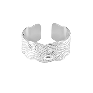 Ringen van Stainless steel Roestvrij staal (RVS)  met oogje Zilver
