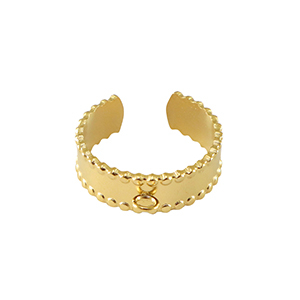 Ringen van Stainless steel Roestvrij staal (RVS)  met oogje Goud