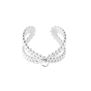 Ringen van Stainless steel Roestvrij staal (RVS)  met oogje Zilver