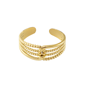 Ringen van Stainless steel Roestvrij staal (RVS)  met oogje Goud