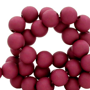 4 mm kralen van acryl Berry wine red