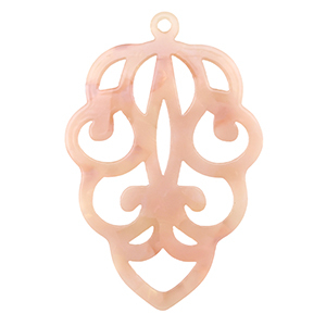 Hangers van resin Peach pink opal