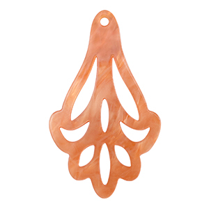 Hangers van resin Coral red