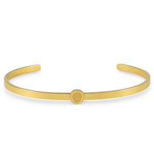 Birthstone bangle met setting Stainless Steel (RVS) voor SS16 flat back Gold
