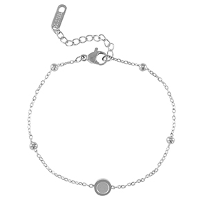 Birthstone armband met setting Stainless Steel (RVS) voor SS16 flat back Silver