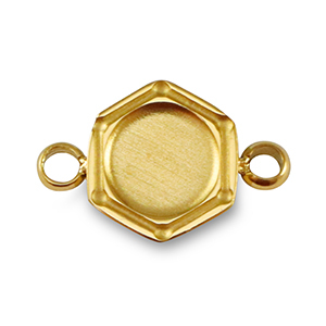 Birthstone bedel met setting Stainless Steel (RVS) voor SS16 flat back Gold