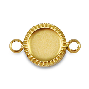 Birthstone bedel met setting Stainless Steel (RVS) voor SS16 flat back Gold