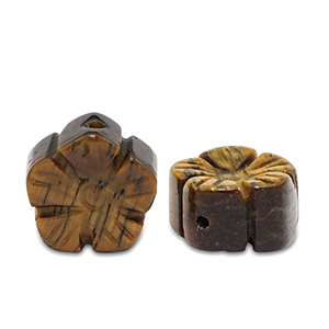 Kralen natuursteen tijgeroog flower Golden brown