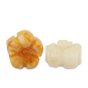 Kralen natuursteen kwarts flower Multicolour amber orange