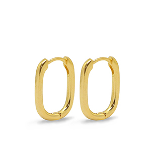 Metaal onderdelen DQ oorbellen creolen oval Goud (nikkelvrij)