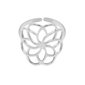 Ringen van Stainless steel Roestvrij staal (RVS) flower Zilver