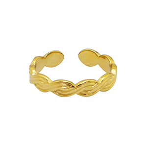 Ringen van Stainless steel Roestvrij staal (RVS) twist Goud