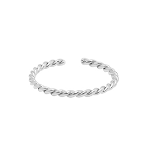 Ringen van Stainless steel Roestvrij staal (RVS) twist Zilver