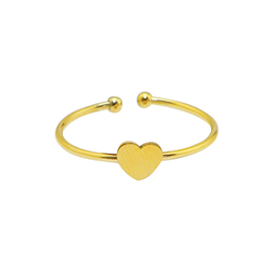 Ringen van Stainless steel Roestvrij staal (RVS) heart Goud