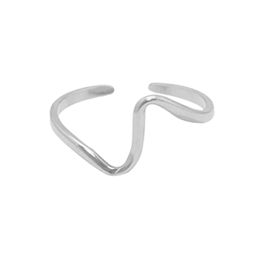Ringen van Stainless steel Roestvrij staal (RVS) wave Zilver
