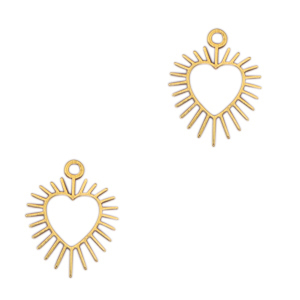 Bedels van Stainless steel Roestvrij staal (RVS) heart Goud