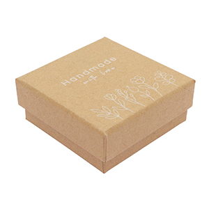 (Cadeau) doosje voor sieraden "handmade with love"&nbsp;bloemen Brown