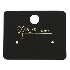 Kaartjes voor sieraden "with love" Black