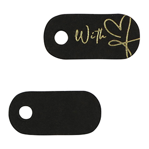 Kaartjes voor sieraden "with" love Black