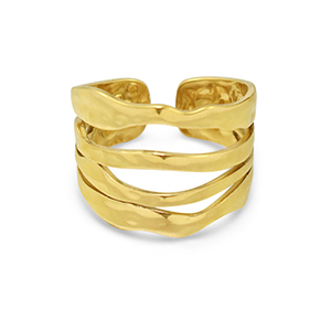 Ringen van Stainless steel Roestvrij staal (RVS) Gold