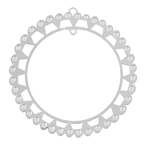 Bedels van Stainless steel Roestvrij staal (RVS) bohemian 48mm Silver