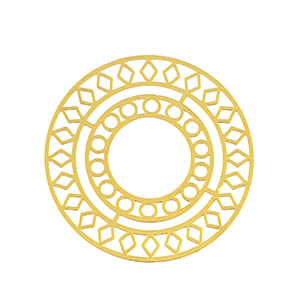 Bedels van Stainless steel Roestvrij staal (RVS) bohemian 30mm Gold