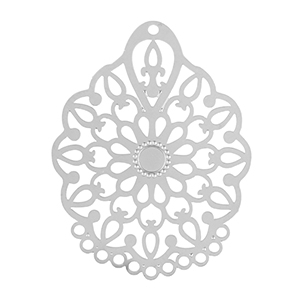 Bedels van Stainless steel Roestvrij staal (RVS) bohemian Silver