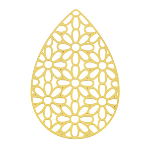 Bedels van Stainless steel Roestvrij staal (RVS) bohemian drop Gold