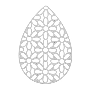 Bedels van Stainless steel Roestvrij staal (RVS) bohemian drop Silver