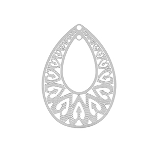 Bedels van Stainless steel Roestvrij staal (RVS) bohemian drop Silver