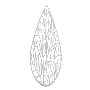 Bedels van Stainless steel Roestvrij staal (RVS) bohemian drop Silver