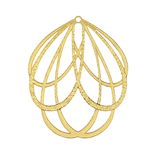 Bedels van Stainless steel Roestvrij staal (RVS) bohemian flower Gold