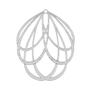 Bedels van Stainless steel Roestvrij staal (RVS) bohemian flower Silver