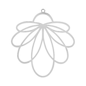 Bedels van Stainless steel Roestvrij staal (RVS) bohemian flower Silver