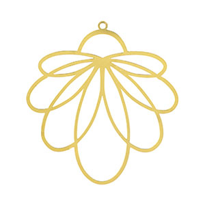 Bedels van Stainless steel Roestvrij staal (RVS) bohemian flower Gold