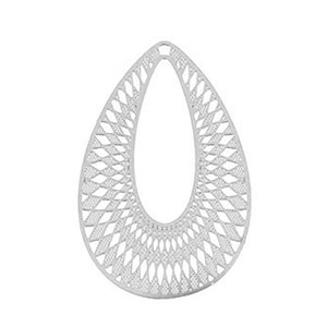 Bedels van Stainless steel Roestvrij staal (RVS) bohemian drop Silver