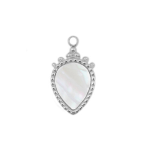 Bedels van Stainless steel Roestvrij staal (RVS) shell drop Silver-white (natuurlijke kleur)