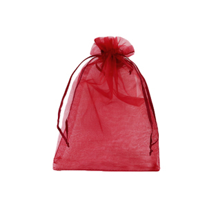 Organza sieradenzakje 10x12cm Cherry pink